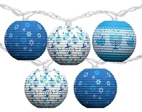78294 The Hanukkah Company Happy Led Hanging Lanterns String Lights