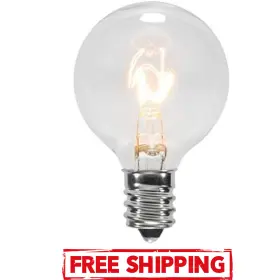 Hld-g40c25 The Holiday Light Depot 25 Pck Clear G40 Globe Bulbs Patio String Lights Fits E12 And C7 Base 5 Watt