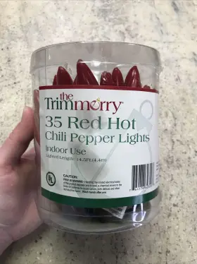 The Trimmerry 764878623203 14.5 Foot Red Hot Chili Pepper Lights Cinco De Mayo Fiesta Mexican Decoration