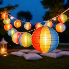 Mii-threehoney-2885 Threehoney 10 Pcs Beach Ball Lantern String Lights 9.84ft Summer Pool Party Decorations Mii-threehoney-2885 Threehoney 10 Pcs Beach Ball Lantern String Lights 9.84ft Summer Pool Party Decorations