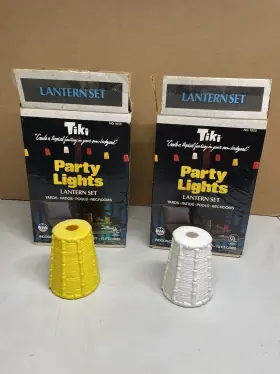 1850 Tiki 2 Sets Vtg Ex Cond Party Lights 7 Lantern 13 Ft. In/outdoor Usa Works 1850 Tiki 2 Sets Vtg Ex Cond Party Lights 7 Lantern 13 Ft. In/outdoor Usa Works