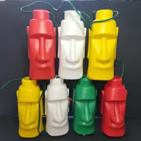 1851 Tiki 1960s-70s God Blow Mold String Party Lights Easter Island Kitschy Vintage 1851 Tiki 1960s-70s God Blow Mold String Party Lights Easter Island Kitschy Vintage