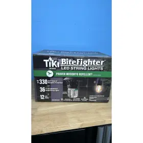 86861230015 Tiki Bite Fighter 12 Led Bulbs 36 Feet Of Commercial Grade String Lights New