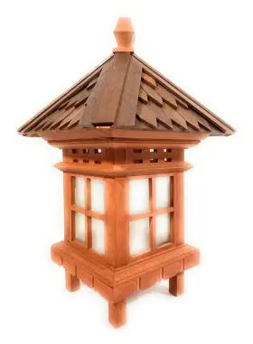 Tks02 Tikimaster 689107906172 Balinese Lantern 24 Inch With Shingle Roof And Glass Siding #tks02
