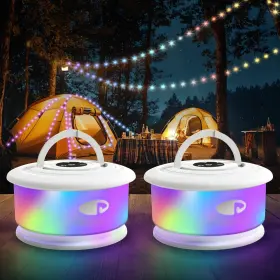 Jsk-l26 Toheto 2-pack Camping String Lights 3 In 1 Upgraded Retractable Rgb Outdoor