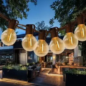 43551-103801 Tomshine Led Globe G40 Outdoor String Lights 40ft Patio With 25 3 Glass Bulbs