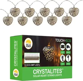 Toe192 Touch Of Eco Heart Shaped Solar String Lights
