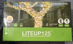 Toe254 Touch Of Eco Liteup125 Solar Led String Lights 125 White Leds 68ft Weather Resi