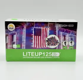 Toe296 Touch Of Eco Liteup125 Red/white And Blue Solar String Lights