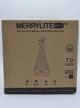 Toe371 Touch Of Eco Merrylite Solar Led Metal Tree Small 70 Warm White Lights