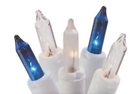 849127 Treasure Co Trio Indoor Outdoor Christmas String Lights 15 Foot White Wire 70 Blue Clear