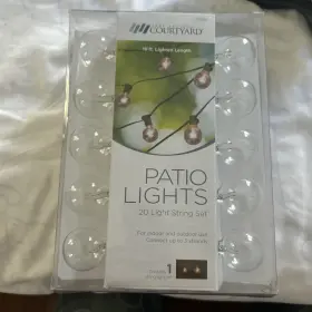 True Value 052088017647 Patio Lights Indoor Outdoor 20 Clear Bulb 19ft New