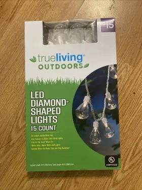 Trueliving Outdoor 430001849269 Outdoors Led Diamond Shaped Lights 15 Count Ul Certified New