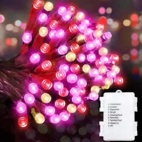 B0bm3mh7fn Turnmeon Timer And 8 Mode-33ft 100led Valentines Day Decorations Red Pink White