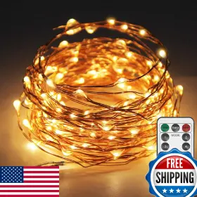 B076fsj67x Twinkle Star 33ft 100 Led Copper Wire Fairy String Lights 8 Modes Usb