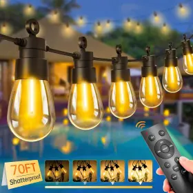 Qj4e242119am Uionvo Outdoor String Lights Dimmable With Remote - 70ft Patio Hanging Ip65