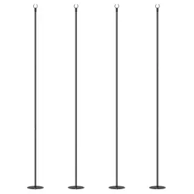 Us01-844802v02bk Uirio 4 Pack Of 8ft String Light Poles Steel Hanging Lighting Stand For Patio Backyard