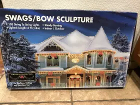 Ul 764878680435 Vintage Swags/bow Sculpture Christmas Lights 105 String Light 6ft Indoor Outdoor