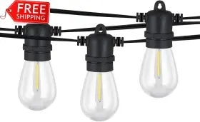 Venusop 445014732739 S14 50ft Outdoor String Lights 2700k Warm White With 15 2 Bulbs Led Shatterproof