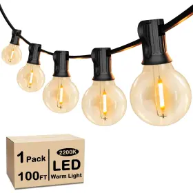 B09xq3bt5y Verron 100ft Led G40 Globe String Lights Waterproof Outdoor Patio Shatterproof