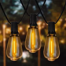 Vevor 197988772071 50ft Led Outdoor String Patio Lights Waterproof 15 S14 Shatterproof Bulbs
