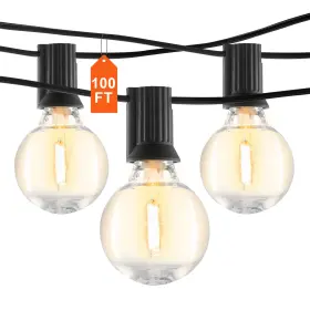 Ax-dc-002 Vevor 100ft Led Outdoor String Patio Lights Waterproof G40 Shatterproof Bulbs