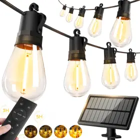 B0g6yjz3vk Vguxg 50ft Solar Powered Lights Outdoor Waterproof String Outside Patio Yard Ga