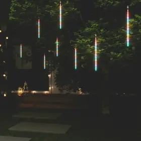 Vidaxl 720286433836 Meteor Lights 8 Pcs 1 Ft Colorful 192 Leds Indoor Outdoor