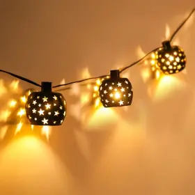 4446210 Vigdur Lantern String Lights With 10 Clear G40 Bulbs And Star Plastic Lamp Shades