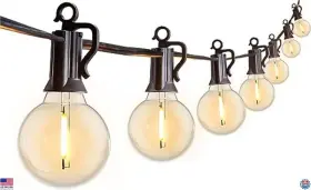 Gypc-o12lau Visit The Brightown Store 25ft Led Outdoor String Lights 13 Edison Bulbs Waterproof Patio Decor