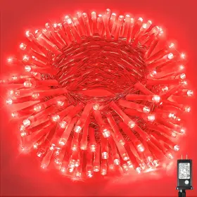 B0d39k31cz Vivideal 200 Led Red Christmas Lights 66ft Indoor/outdoor 8 Modes Clear Wire Connectable