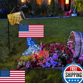 B09n9nwlmq Vookry Solar Watering Can Lights With Shepherd Hook Retro Hanging Blue Outdoor De