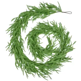 B0fh53lbq5 Vstken 9ft Artificial Greenery Pine Garland With Led Lights - Real Touch