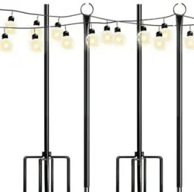 Walensee 734257006019 Rust-resistant Iron Wire Light Poles With Hook 2 Pack