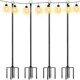Sl-001-1-a Walensee 9.4 Ft. Outdoor String Light Poles For Patio Garden Yard Flagpole 4 Pack