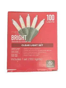 245415 Walgreens 2 Pk String Light 100-count Clear Set 20-ft Green Wire Indoor/ou