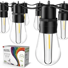 Tcllf0007 Walsport Outdoor 96 Ft. Plug-in Edison Bulbs Led String Lights With S14 30 Plus 4 Spare