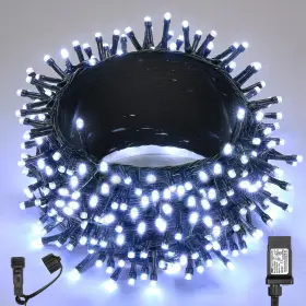 B0fbrrsblk Wbao 500 Led 174ft Cool White Christmas Lights Indoor/outdoor - 8 Modes