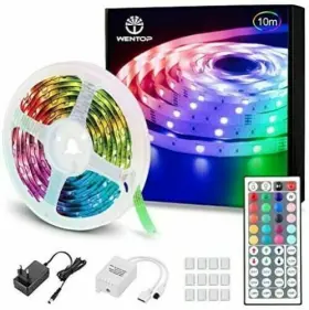 904101-rgbw-f-uk Wentop Indoor/outdoor Led Strip Light 32.8ft Color Changing Lights With Remote Control
