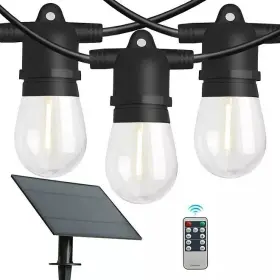 0365045021 Westinghouse 36ft Solar Powered Led Vintage White String Light Set 15 Bulbs With
