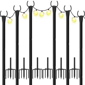 Wv-slp-6p Wevalor String Light Poles For Outside 10ft Outdoor /