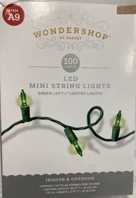 Wondershop 028208408305 100 Led Mini String Lights Green Xmas Decor St. Patricks Day