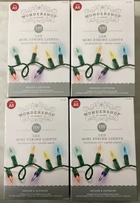 Wondershop 689720501006 Lot Of 4 At Target 100 Count Led Mini String Lights Multicolor A5 20ft
