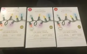 Wondershop 689720501013 100 Led Multicolor Twinkling Lights Green Wire Christmas 3 Boxes New