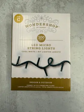Wondershop 689720615536 100 Led Micro String Lights Cool White Xmas Valentines Day Decor