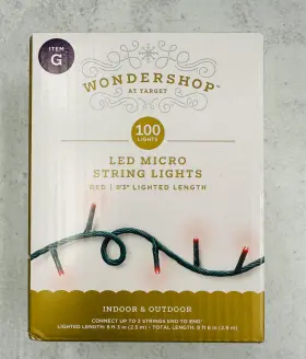 Wondershop 689720637910 100 Led Micro String Lights Red Xmas Valentines Day Decor