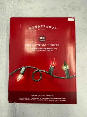 Wondershop 764878666422 100 Led Mini String Lights Red Green Clear Xmas Decor