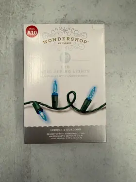Wondershop 764878762339 100 Led Mini String Lights Blue Xmas Decor Hanukkah Green Wire