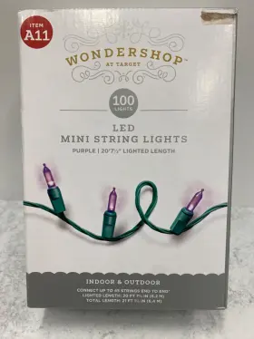 Wondershop 764878762391 100 Led Mini String Lights Purple Xmas Decor Mardi Gras