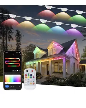 Xlyd-wyd3030 Wothfav Permanent Outdoor Lights 32ft W 25 Led Smart App Control Rgb Waterproof